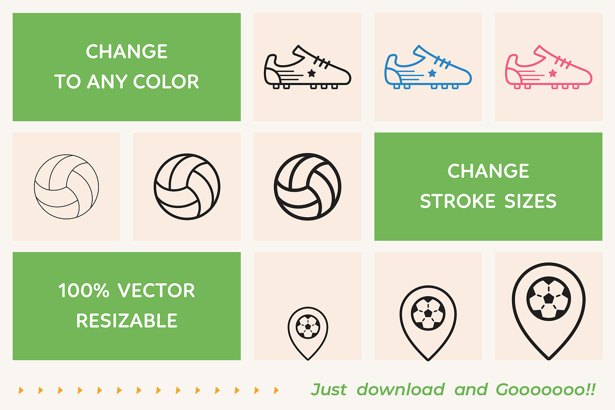 Soccer/Football Outline Icons BUNDLE, an Icon by Sargatal (Photo 4 of 5)
