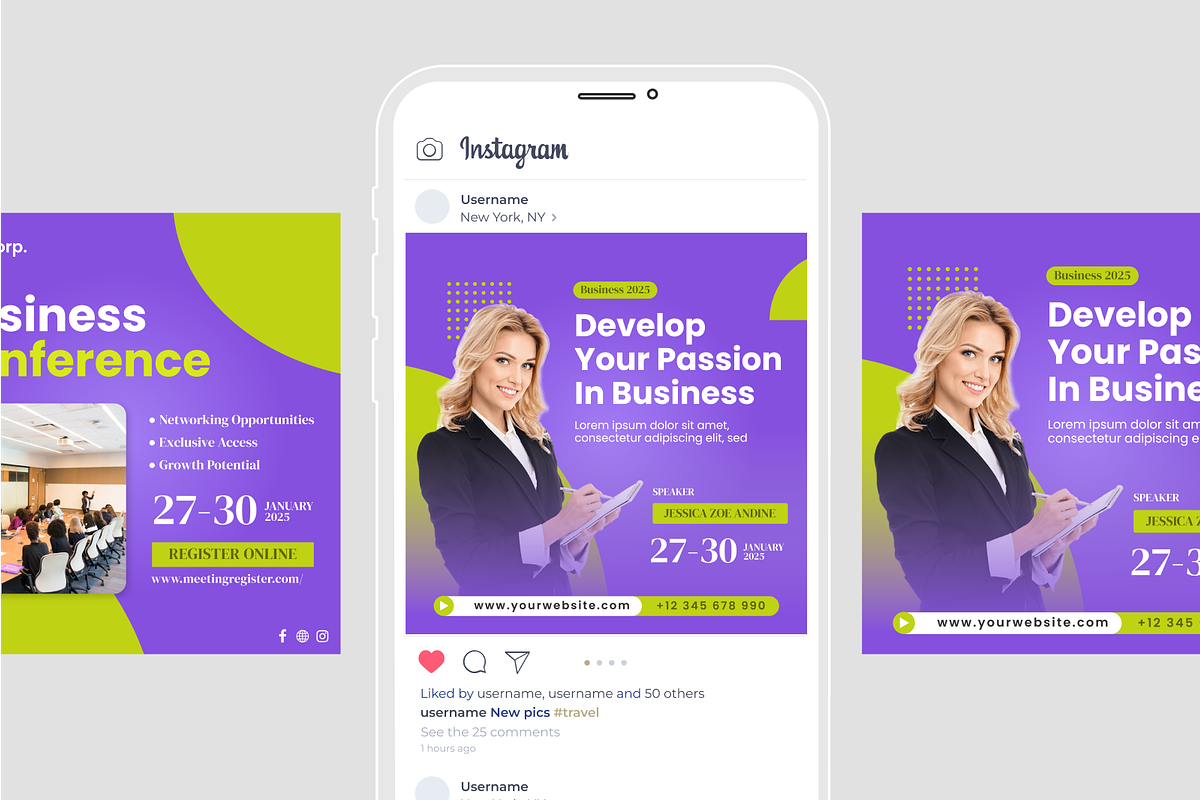 Business Conference Feed Instagram, a Social Media Template by SquidPixey (Photo 3 of 6)