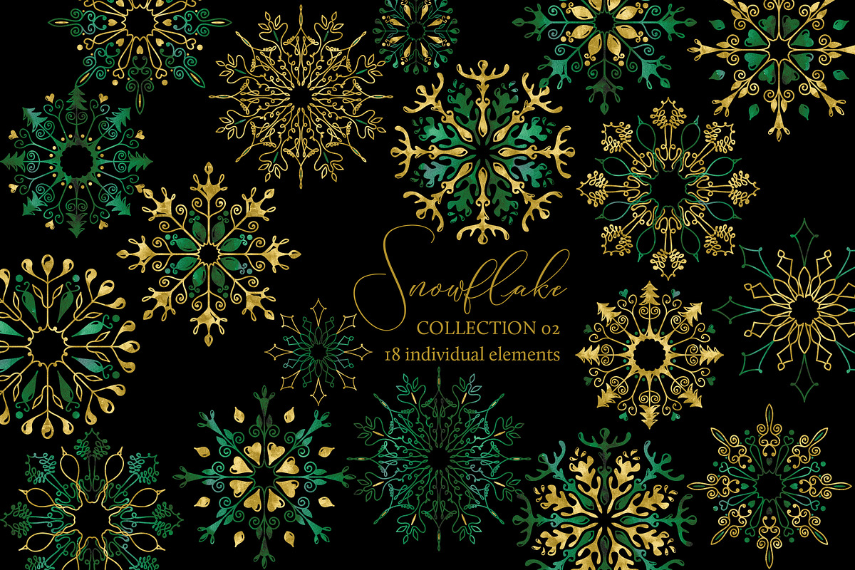 Snowflakes Clipart Collection 02, an Object Graphic by savanamm design (Photo 2 of 4)