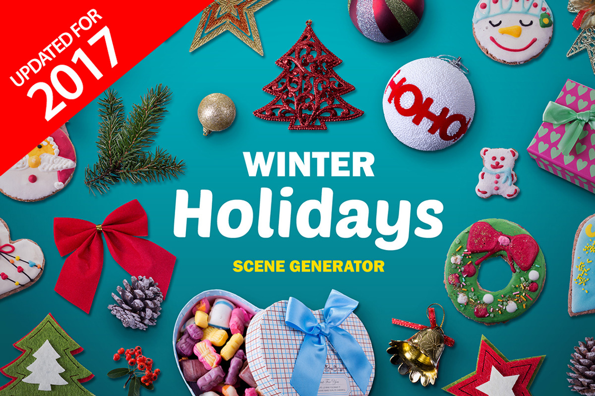 Winter Holidays scene generator V.2, a Product Mockup by All Design Store (Photo 1 of 2)