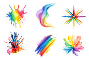 Watercolor Rainbow Paint Splash Clip, an Illustration by CreationArt (Thumbnail 4 of 5)