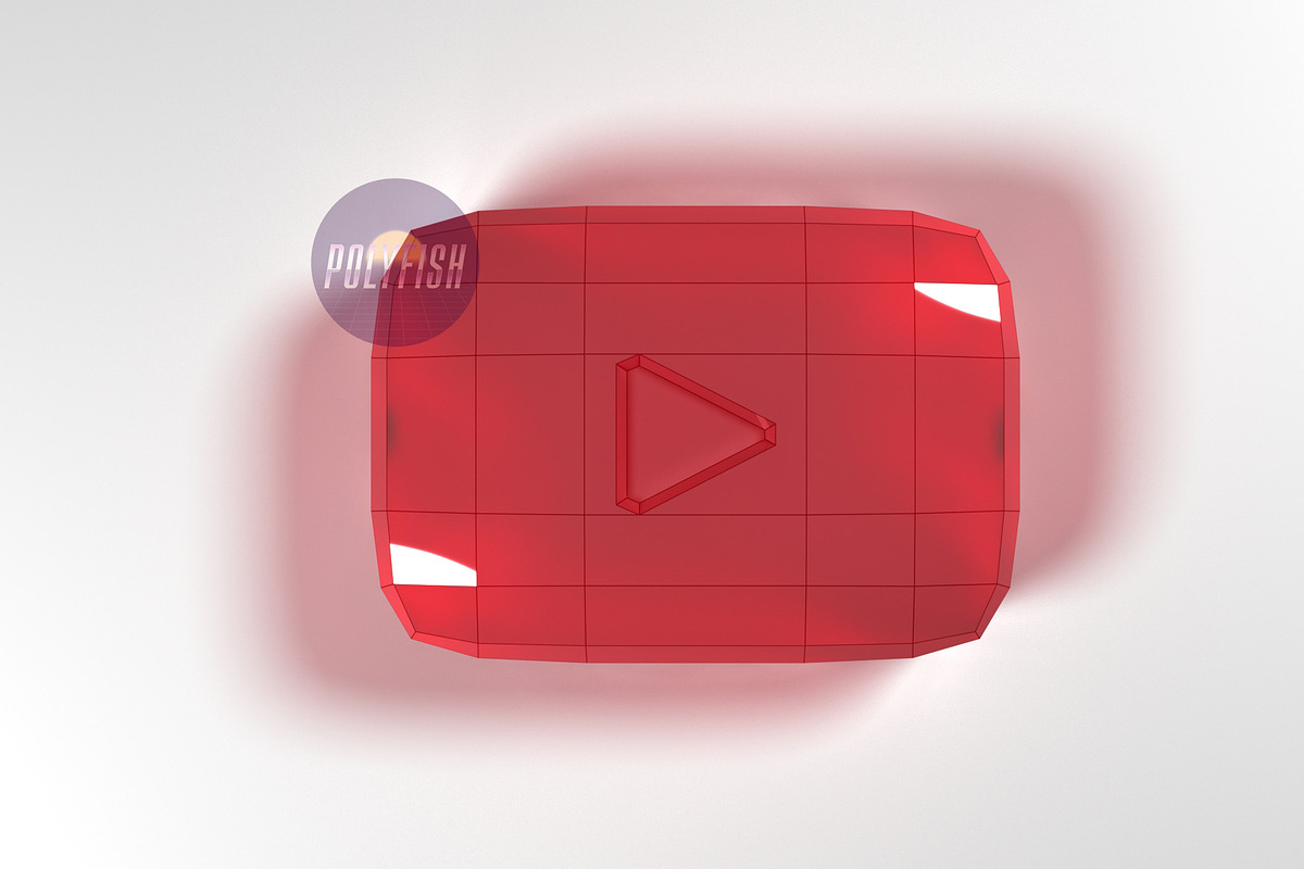 DIY YouTube Box 3D model template, an Object Graphic by PolyFish (Photo 3 of 4)