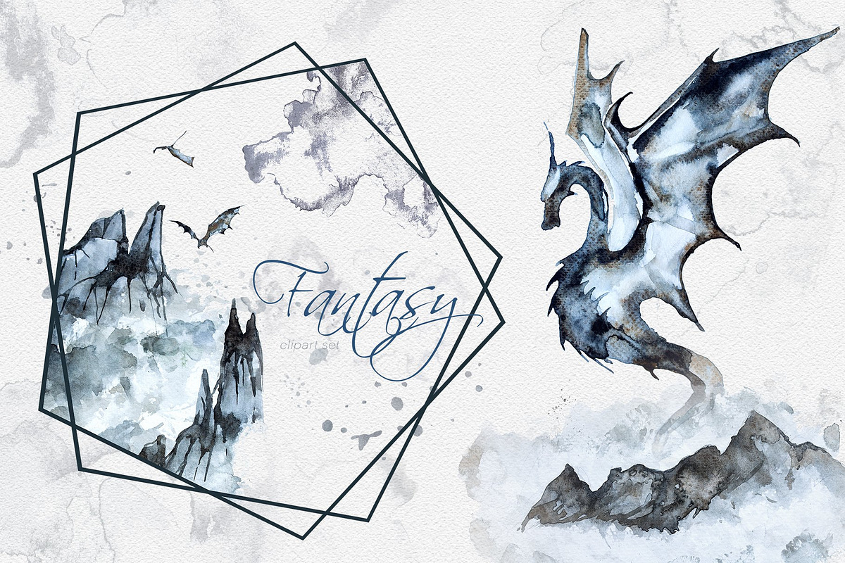 Watercolor Fantasy Clipart Bundle, a Person Illustration by ArtCreationsDesign (Photo 18 of 22)