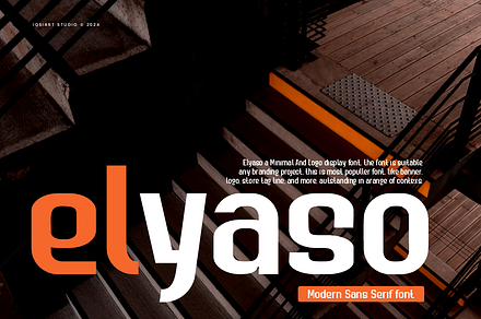 Elyaso - Corporate Logo Font, a Sans Serif Font by Iqsiart Studio