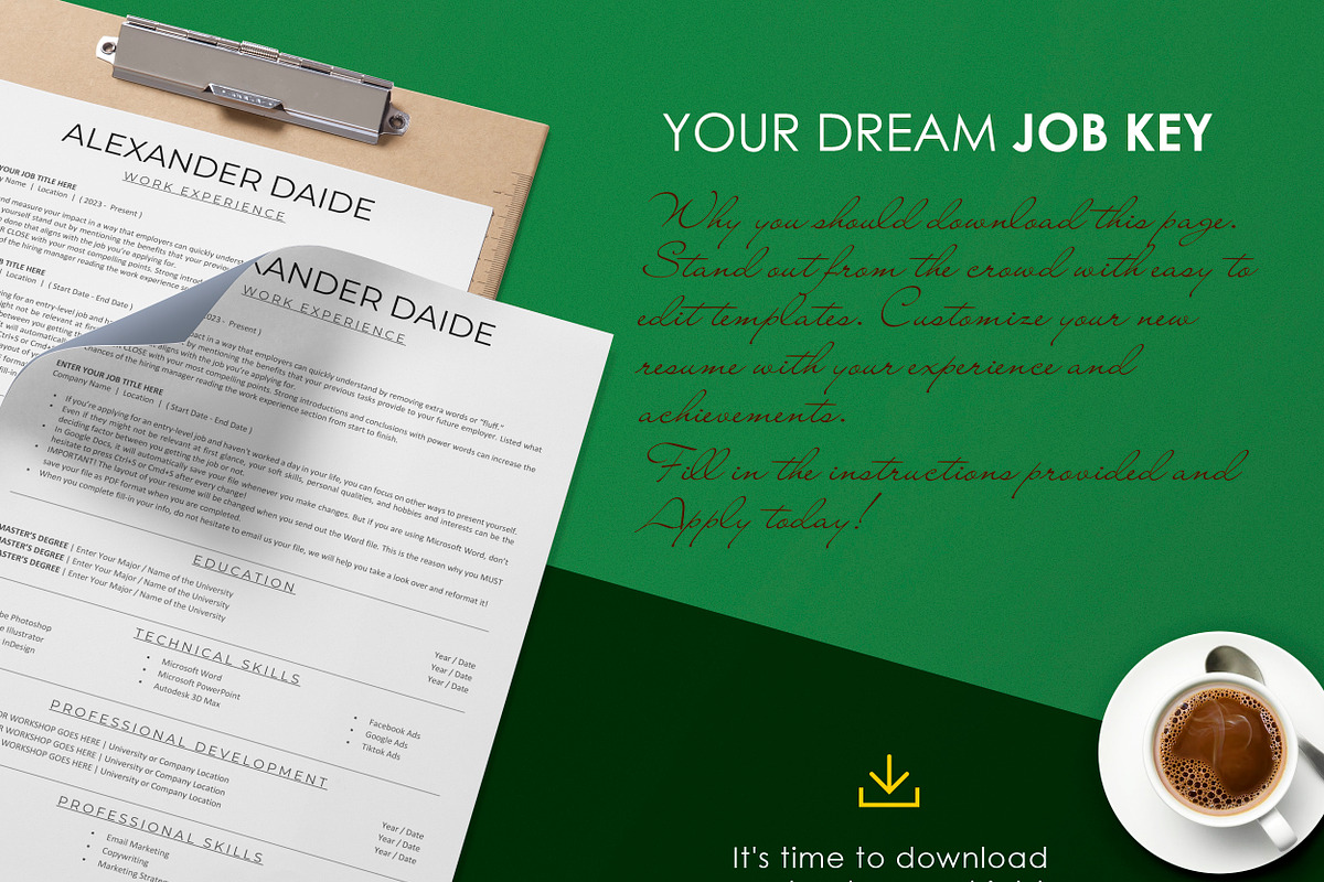 ATS Friendly Resume Template, a Resume Template by resumetemplathttps://d3es (Photo 9 of 10)