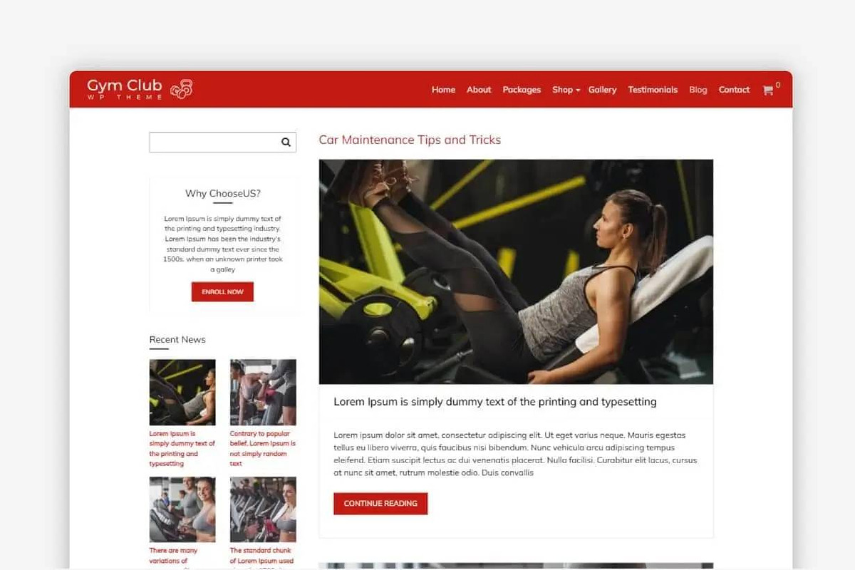 Gym and Fitness WordPress Theme - GymClub preview 3