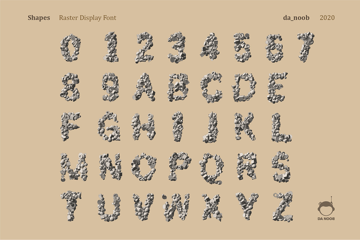 Shapes - Raster display font preview 2