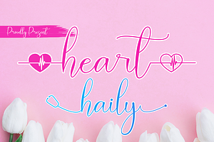 Heart Haily Script Heart Calligraphy