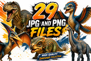 29 Colorful Dinosaur Clipart Bundle, an Animal Illustration by Hamza067 (Thumbnail 2 of 3)