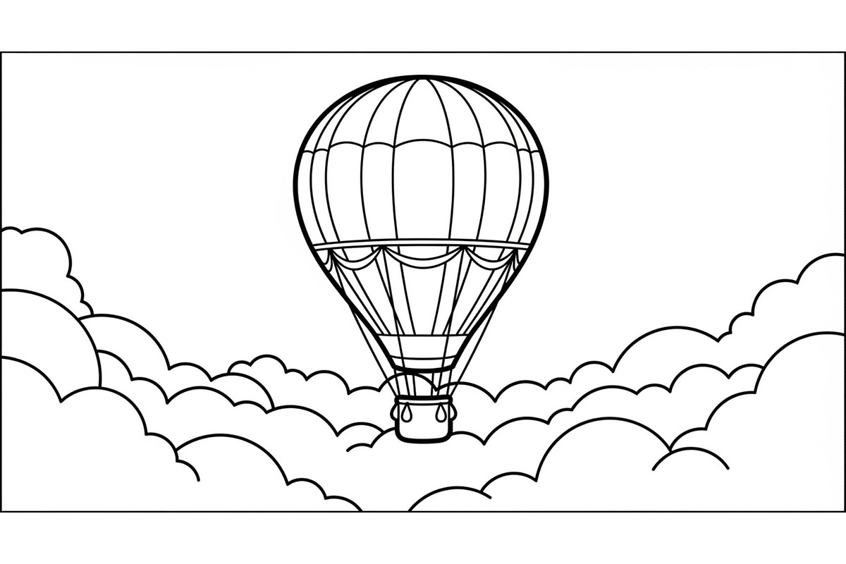 Hot Air Balloon Cloud Line Art bundl, an Illustration by Designer_Momina (Photo 17 of 51)
