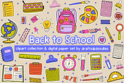 Back to School Clipart and Patterns, an Education Illustration by Drafts n Doodles (Thumbnail 1 of 14)