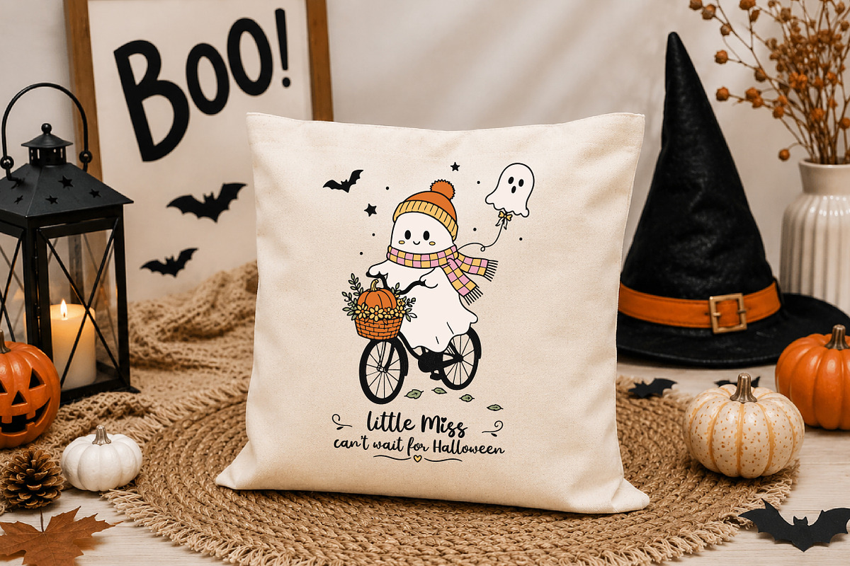 Cute Halloween Ghost on Bicycle PNG, a Seasonal Illustration by Designworld (Photo 3 of 4)