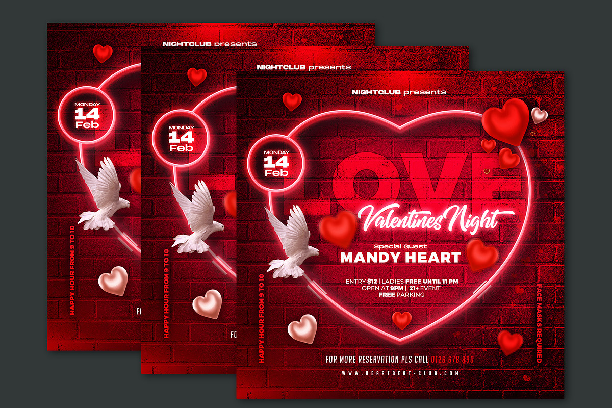 Valentine's Day Party Flyer - PSD, a Flyer Template by Corrella Design (Photo 2 of 2)
