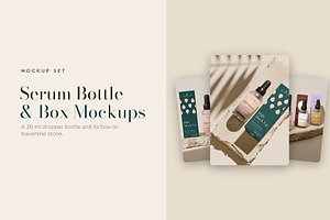 Serum Bottle and Box Mockup Pack