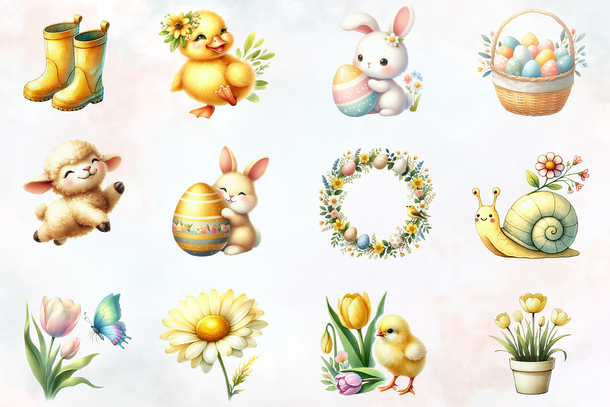 Simple Easter & Spring Clipart, an Illustration by RobertsArt (Photo 2 of 7)