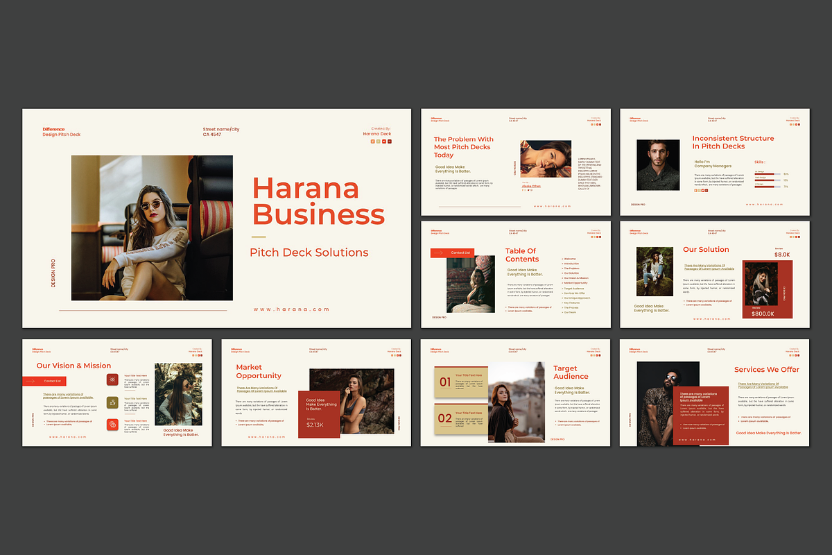 Harana Business Pitch Deck, a Presentation Template by Caprio Studio (Photo 2 of 6)
