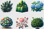 Watercolor Bushes Clipart Sublimatio, an Illustration by Black Bird Studio (Thumbnail 2 of 6)
