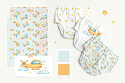 Airplanes kids watercolor clip art, an Illustration by Fedulova Art (Thumbnail 10 of 14)