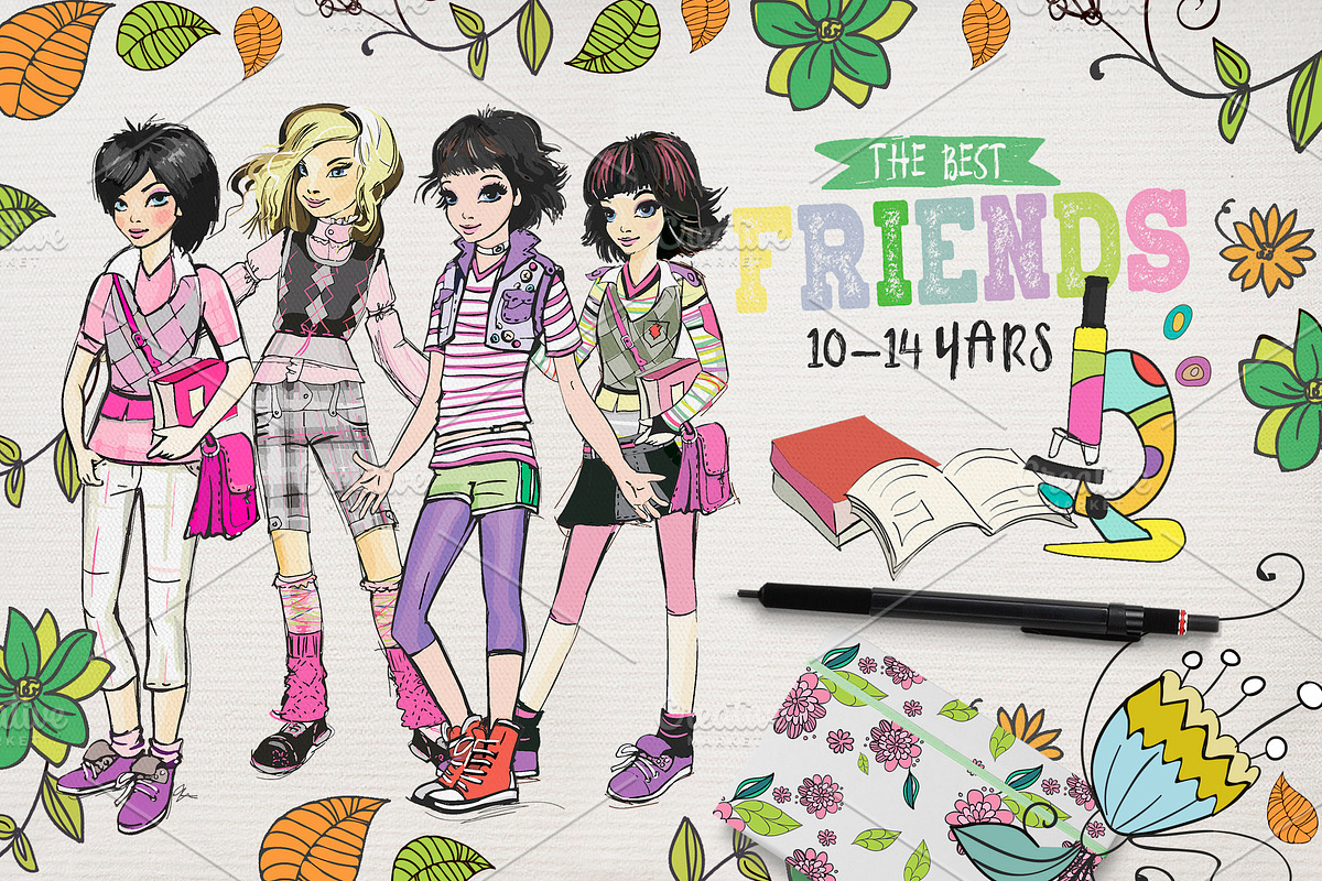 GIRL'S MIDDLE SCHOOL, an Education Illustration by Alisa Mikibith Art (Photo 9 of 14)