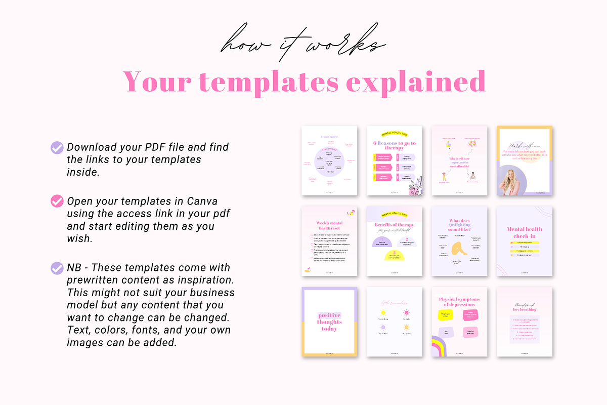 Mental health Canva template bundle, a Social Media Template by Cate Creates (Photo 10 of 11)