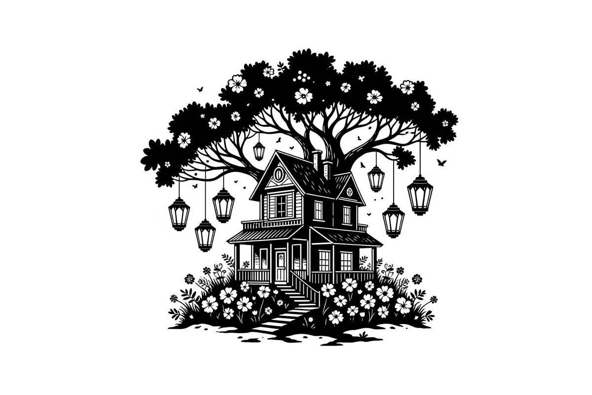 Tree House Silhouette SVG Bundle, an Illustration by jahid234 (Photo 17 of 31)