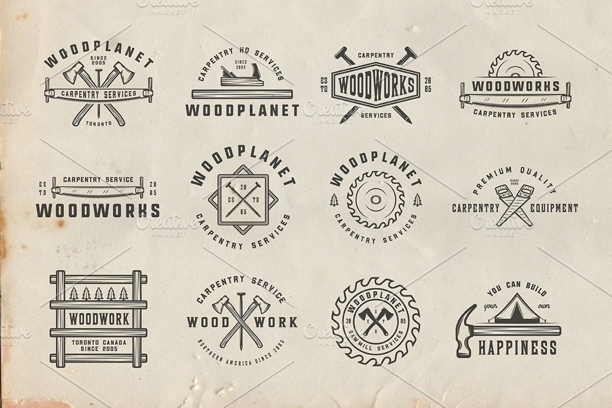 Vintage Carpentry Emblems part 3, a Branding & Logo Template by AkimD (Photo 6 of 7)