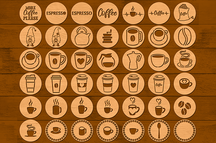 42 Coffee Coaster SVG File for Laser