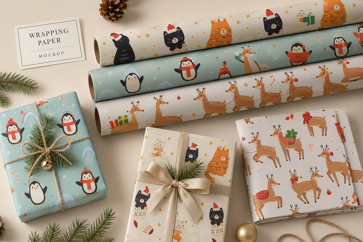 Christmas Animals Illustrations, a Seasonal Illustration by Anna Studio (Photo 2 of 12)