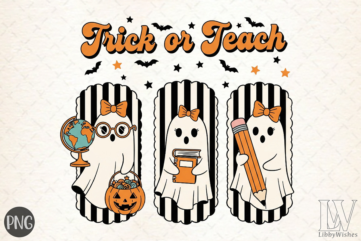 Trick or Teach Halloween PNG, an Illustration by Libby Wishes (Photo 1 of 6)