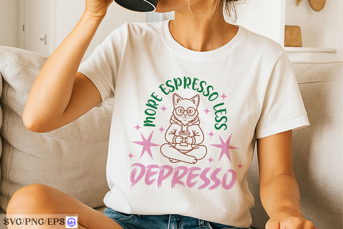 Cat Coffee Espresso Funny Hand-drawn, a Graphic by mh_arif (Photo 2 of 4)