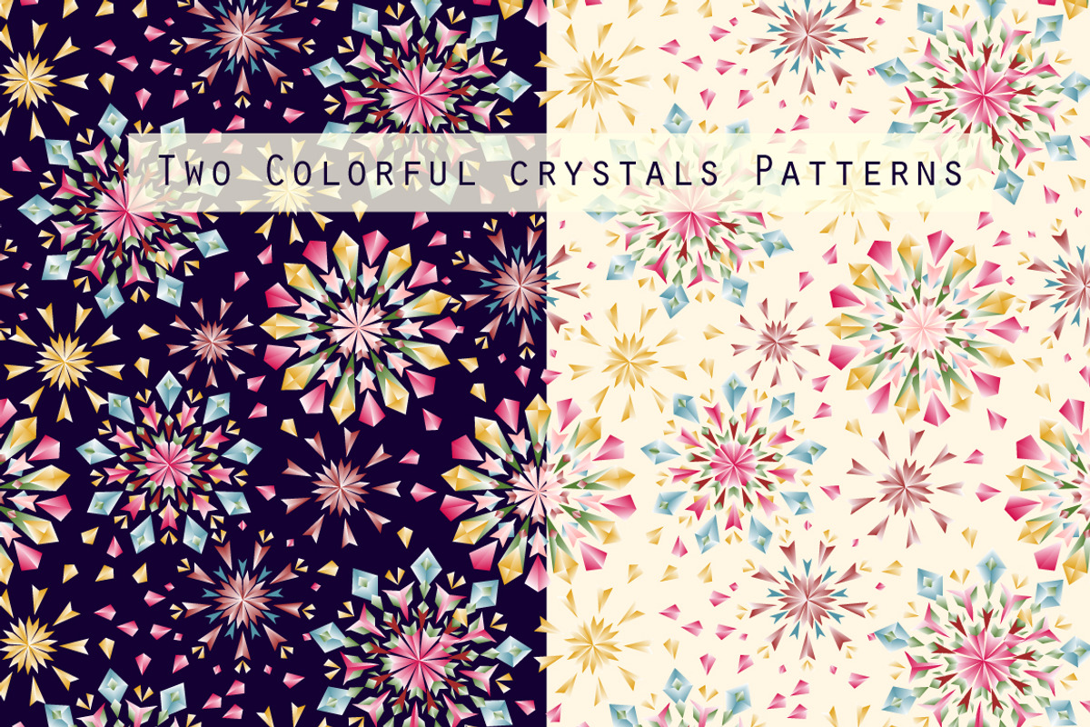 Colorful diamond crystals patterns, a Pattern Graphic by Natalyon (Photo 1 of 3)