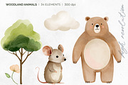 Woodland Animals. Watercolor Clipart, an Illustration by Hanna's ArtLab (Thumbnail 4 of 4)
