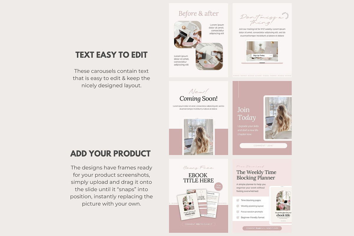 Canva Social Media Template Pink, a Social Media Template by Hayley's Digital Hub (Photo 3 of 7)