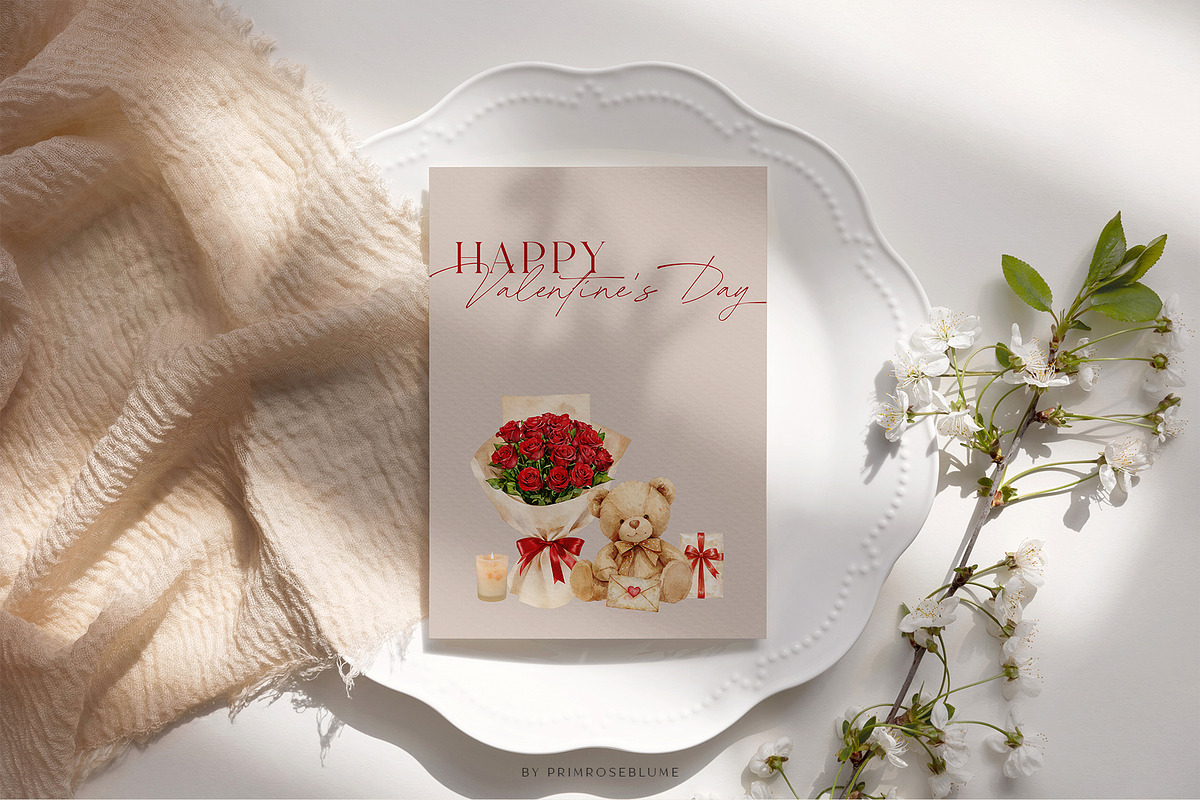 Watercolor Valentine's Day Clipart, a Decorative Illustration by Primrose Blume (Photo 7 of 7)