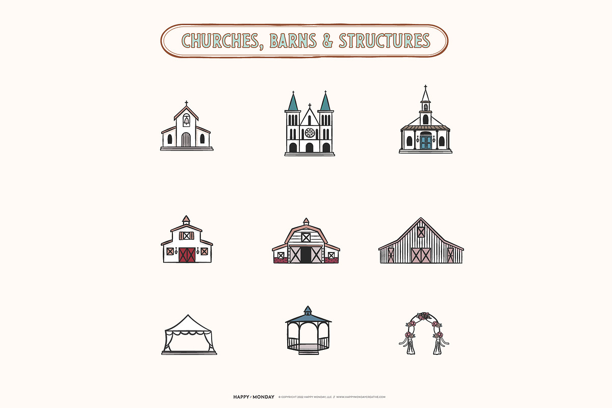 Wedding Map & Itinerary Creator Kit, an Object Illustration by Happy Monday Creative (Photo 4 of 19)
