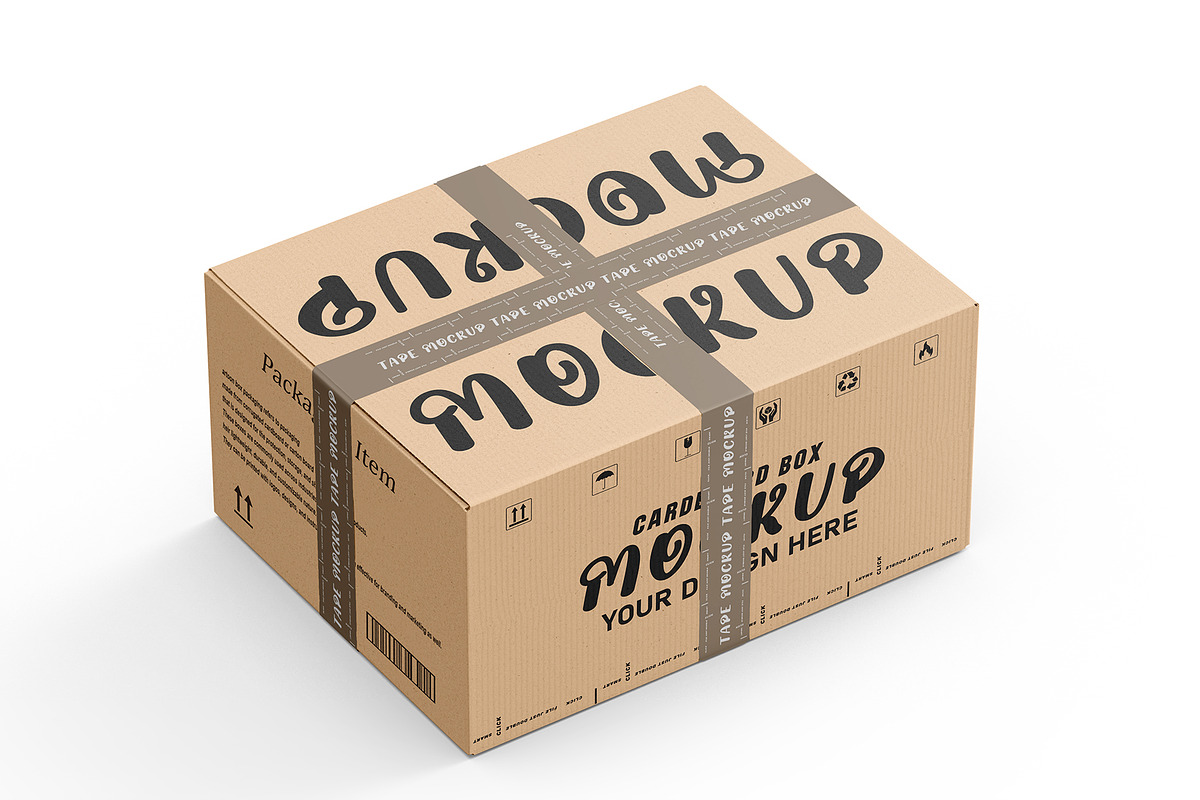 Corrugate Cardboard Shipping Box set, a Packaging Mockup by pixelmock (Photo 7 of 16)
