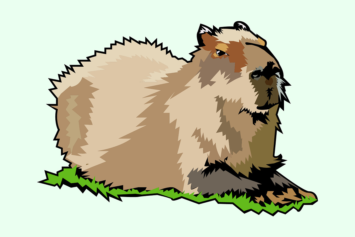 Capybara illustration, an Animal Illustration by Sumberpangan (Photo 2 of 3)