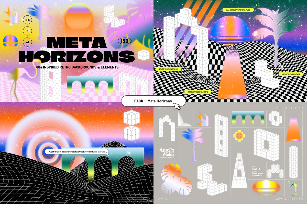 75% OFF Pop Futurism Bundle, an Object Graphic by angelainthefields (Photo 8 of 18)
