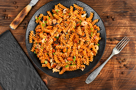 pasta with seafood, a Food & Drink Photo by MLunov MLunov