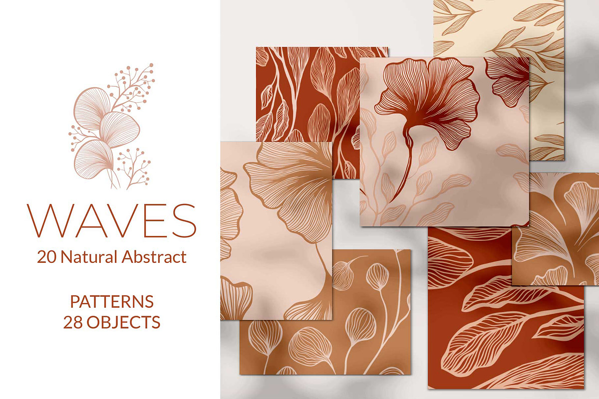 Waves - Abstract Seamless Patterns, a Pattern Graphic by ilonitta (Photo 1 of 8)
