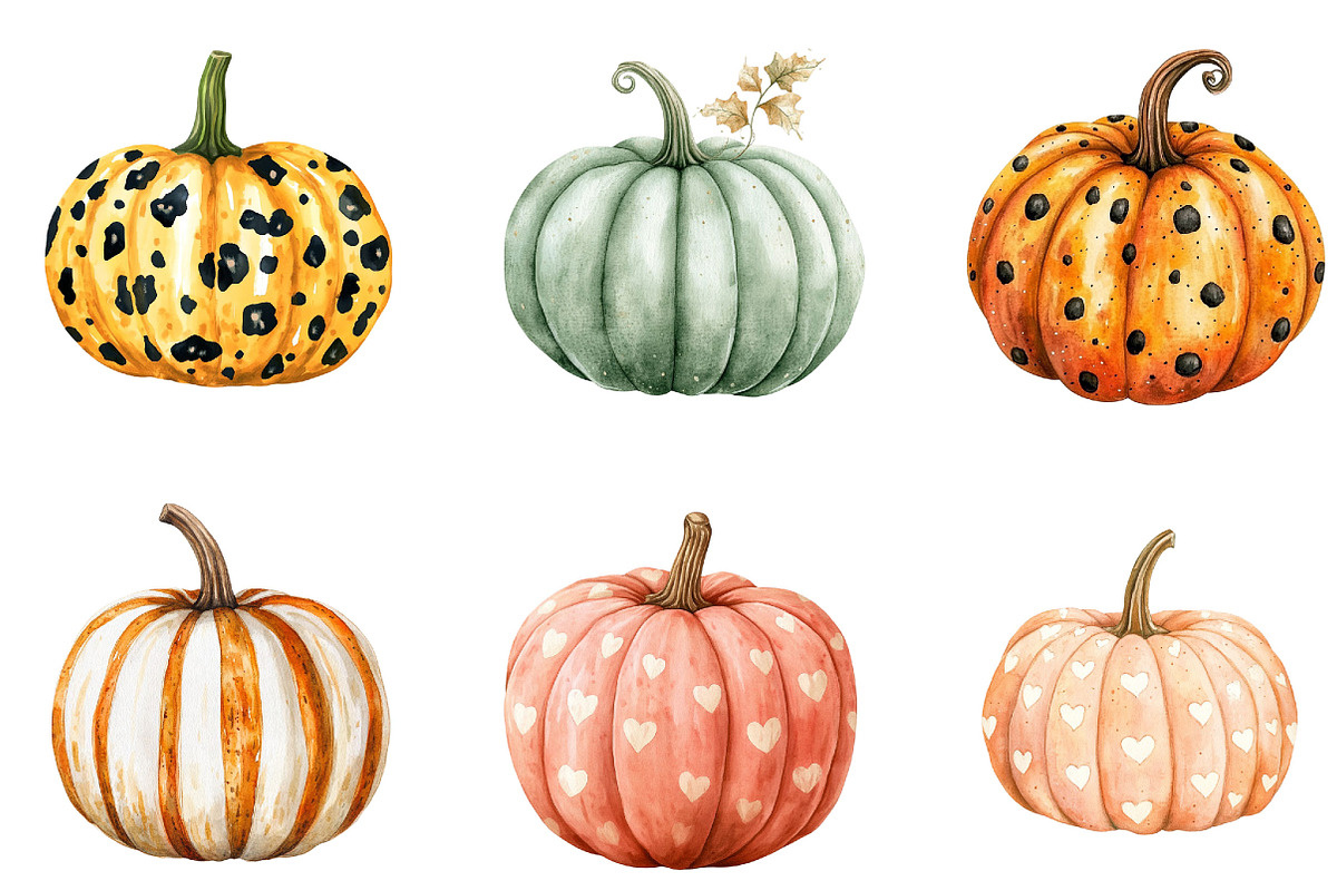 Preppy Boho Fall Pumpkin Clipart, a Seasonal Illustration by Designking (Photo 4 of 4)