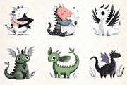 Baby Dragon Clipart Set, an Illustration by DreamCafeArt (Thumbnail 6 of 8)