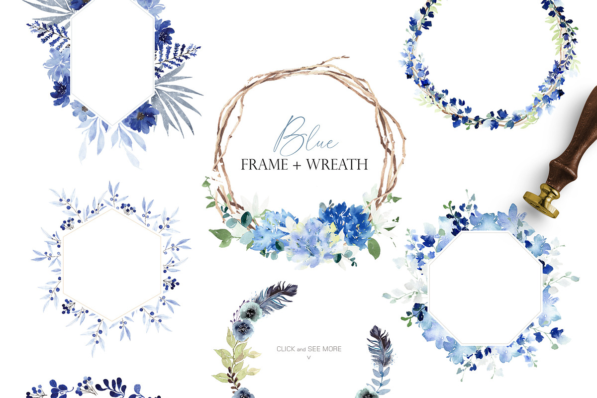 Watercolor Bundle - Blue Collection, an Illustration by Beigetime (Photo 6 of 8)