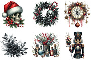 Gothic Christmas Watercolor Clipart, an Illustration by CraftArtStudio (Thumbnail 3 of 6)
