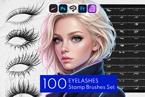 Eyelash Stamp Brushes Set