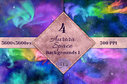 Aurora Space Backgrounds Set 1, a Background Graphic by Sapphire X Designs (Thumbnail 1 of 3)