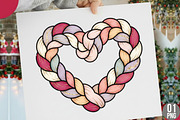 Loved Heart Faux Yarn Valentine PNG, an Illustration by Designking (Thumbnail 1 of 6)