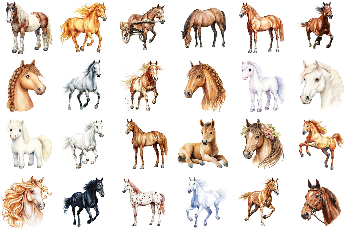 Horse Clipart, Horse Illustration Se, an Illustration by Sublimation Artist (Photo 2 of 6)