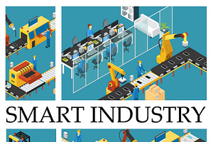 Isometric Automated Factory Concept