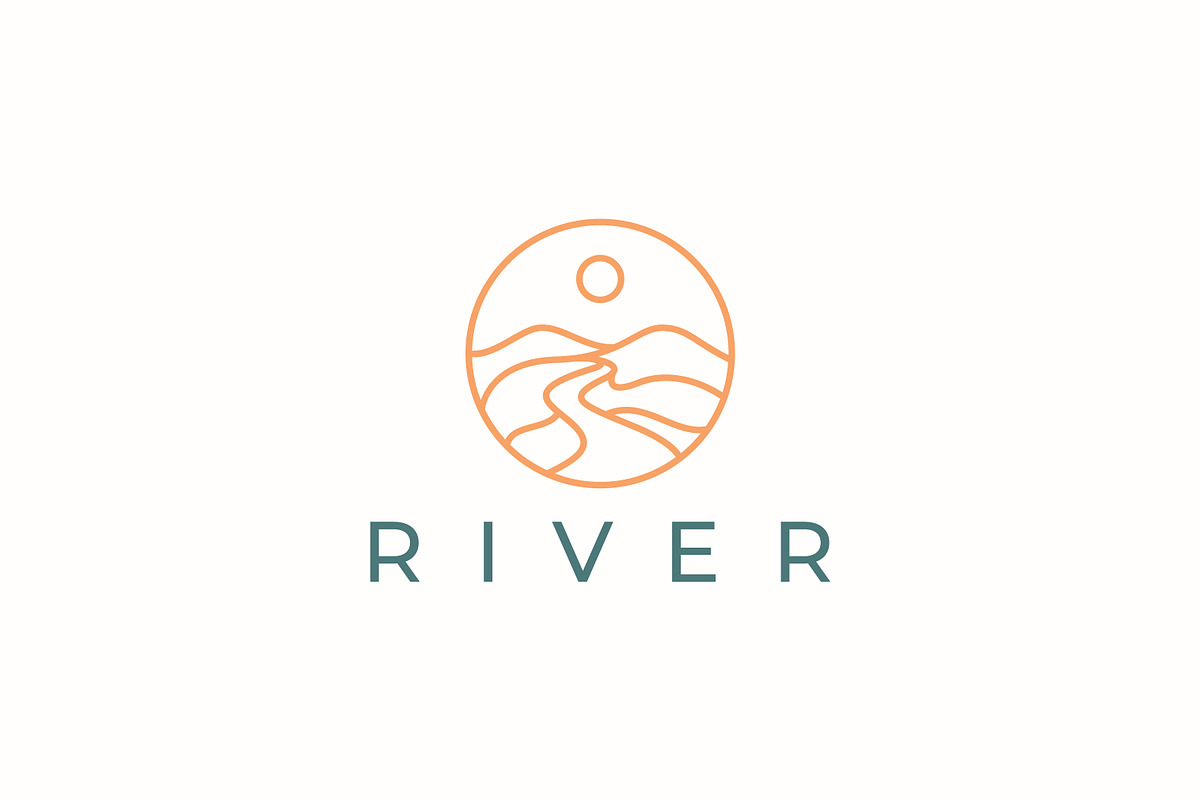 River Mountain Hill Logo Badge, a Branding & Logo Template by Signatoro (Photo 1 of 2)
